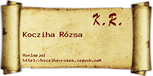 Kocziha Rózsa névjegykártya