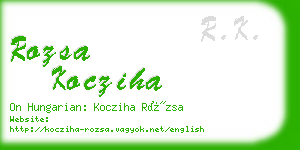 rozsa kocziha business card